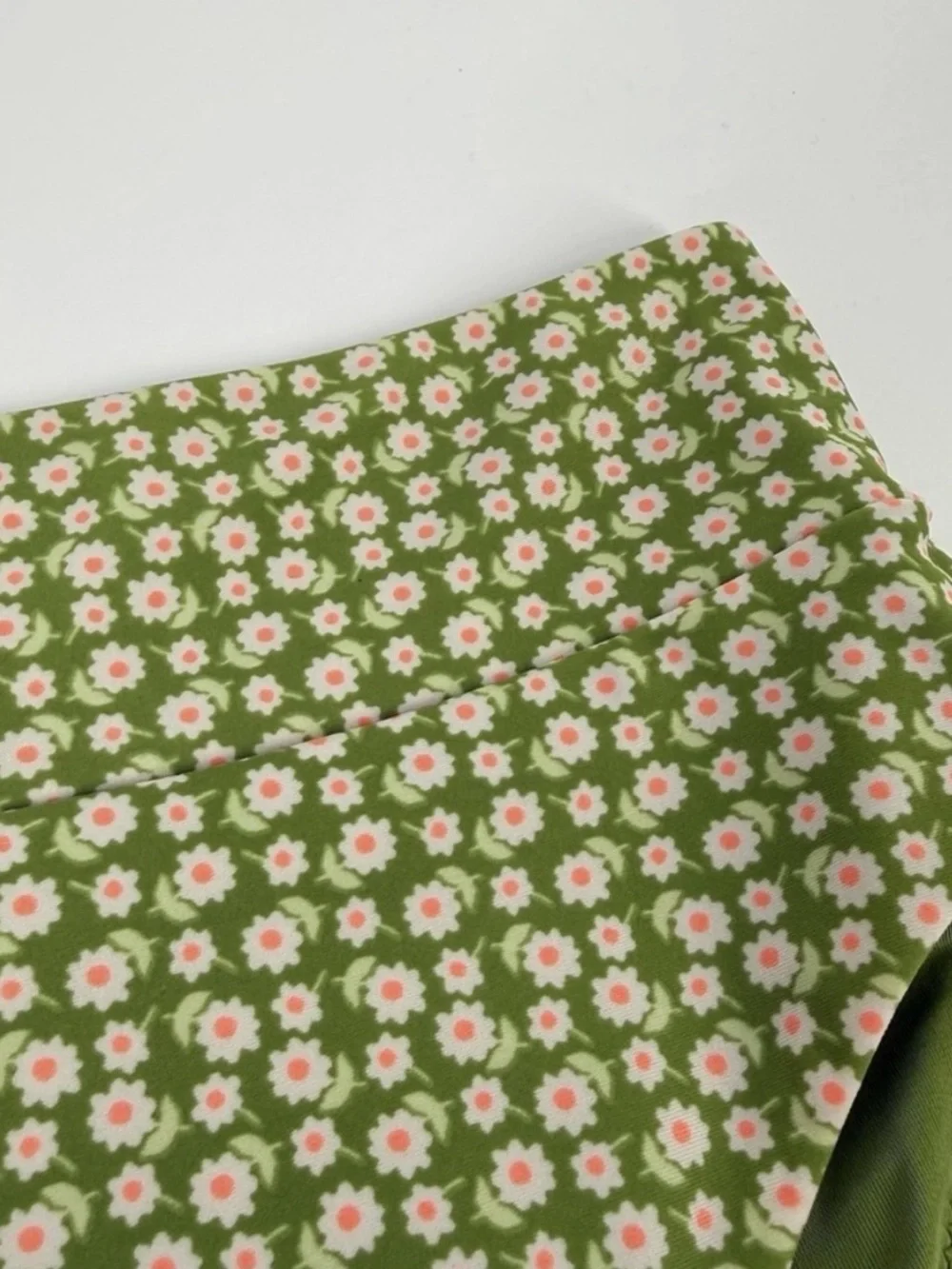 aerie Bikini Green Ditsy Floral Womens Size Large Top XL High Waist Bottoms